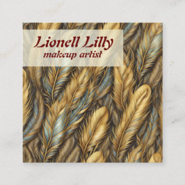 Tarjeta De Visita Cuadrada Fantasías de plata de oro