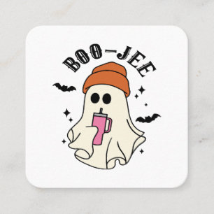 Tarjeta De Visita Cuadrada Fantasma inspirada en Tumbler de Halloween