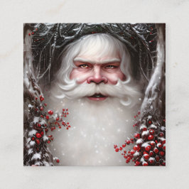 Tarjeta De Visita Cuadrada Fantasy Santa Portrait