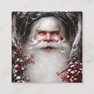 Tarjeta De Visita Cuadrada Fantasy Santa Portrait