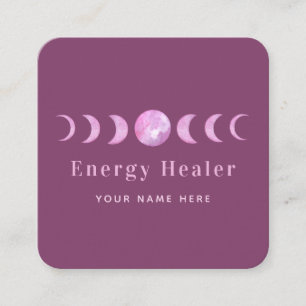Tarjeta De Visita Cuadrada Fases morales rosas de energía solar espiritual