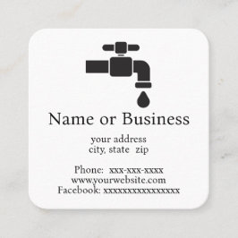 Tarjeta De Visita Cuadrada Fauceta de fugas