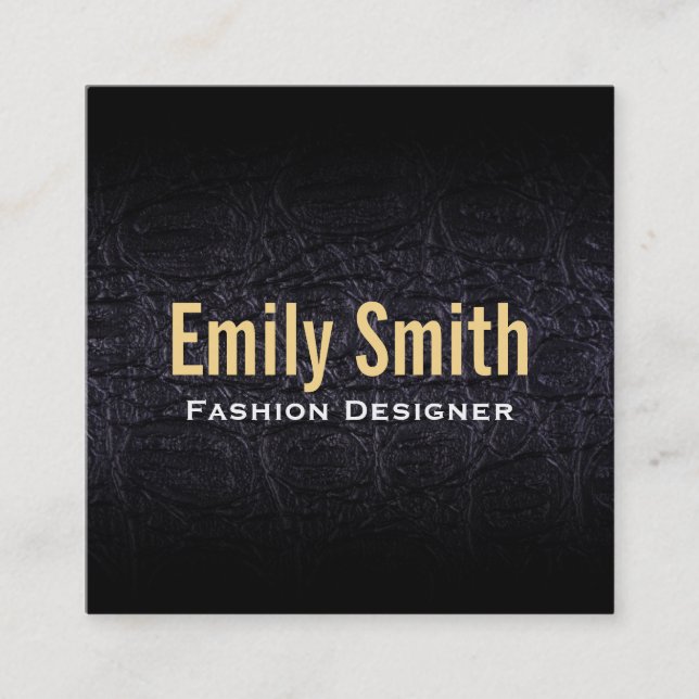 Tarjeta De Visita Cuadrada Faux de cuero (cocodrilo) (Anverso)