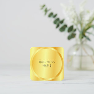 Tarjeta De Visita Cuadrada Faux Gold Modern Elegant Glam Corporate Company