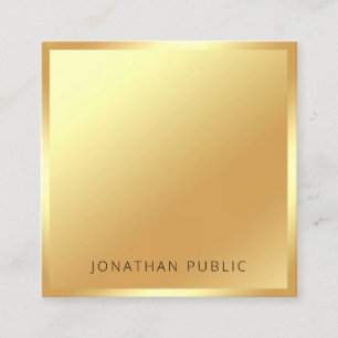 Tarjeta De Visita Cuadrada Faux Gold Modern Professional Glamorous Template