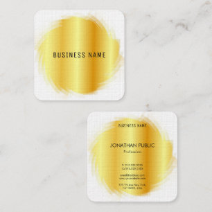 Tarjeta De Visita Cuadrada Faux Gold Profesional Moderno y elegante plantilla