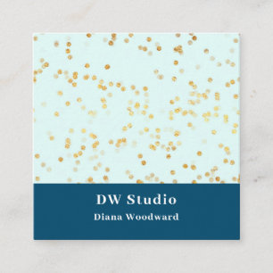 Tarjeta De Visita Cuadrada Faux Gold Sparkles Business Card