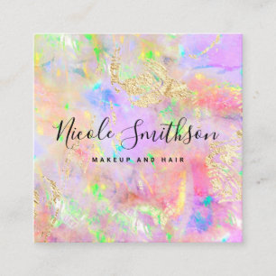 Tarjeta De Visita Cuadrada faux holographic opal
