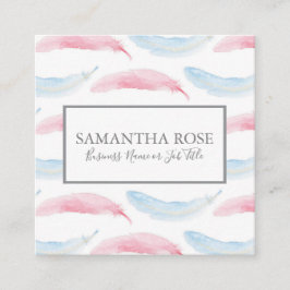 Tarjeta De Visita Cuadrada Feather Business Card