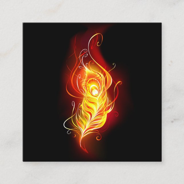 Tarjeta De Visita Cuadrada Feather Peacock (Anverso)