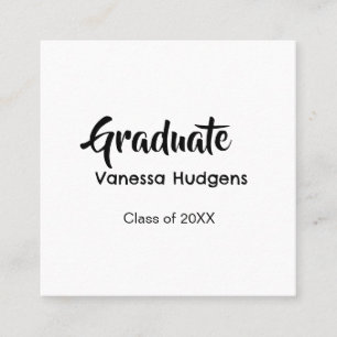 Tarjeta De Visita Cuadrada Felicitaciones de graduación nombre fecha año clas