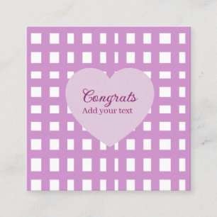 Tarjeta De Visita Cuadrada Felicitaciones mínimas simples graduación púrpura 