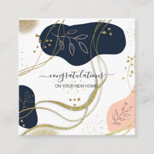 Tarjeta De Visita Cuadrada felicitaciones por su nuevo agente inmobiliario