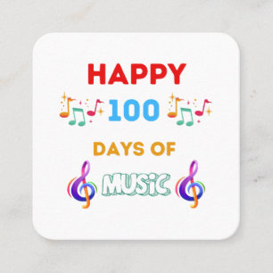 Tarjeta De Visita Cuadrada Feliz 100 días de música
