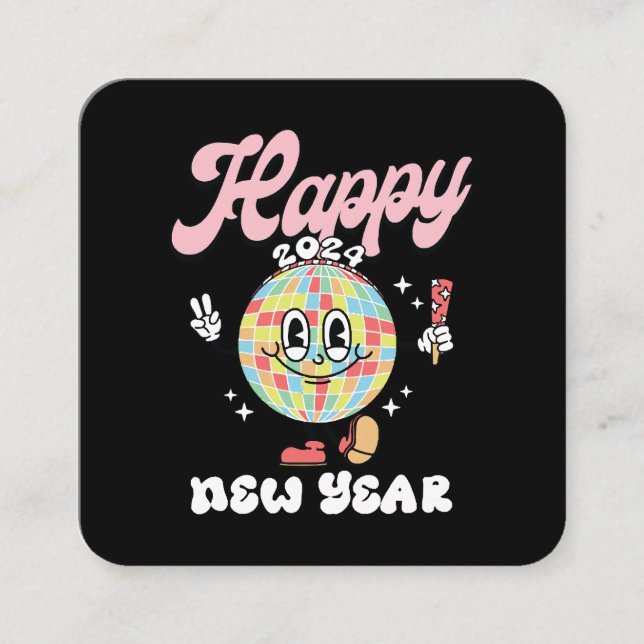 Tarjeta De Visita Cuadrada Feliz 2024 (Anverso)
