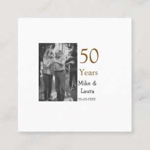 Tarjeta De Visita Cuadrada Feliz 50° aniversario agregar pareja fecha de matr