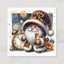 Tarjeta De Visita Cuadrada Feliz Año Nuevo