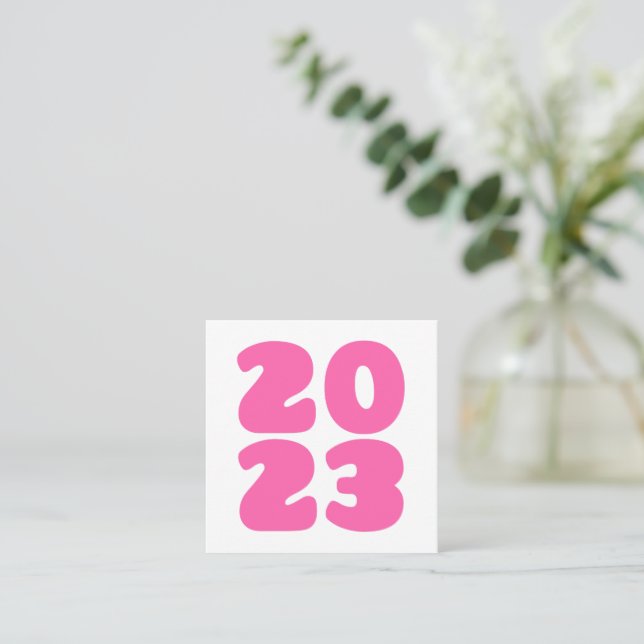 Tarjeta De Visita Cuadrada Feliz Año Nuevo 2023 - Año Nuevo 2023 (Anverso de pie)