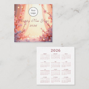 Tarjeta De Visita Cuadrada Feliz Año Nuevo 2026