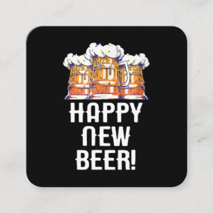 Tarjeta De Visita Cuadrada ¡FELIZ CERVEZA DE AÑO NUEVO! Fiesta de Nochevieja