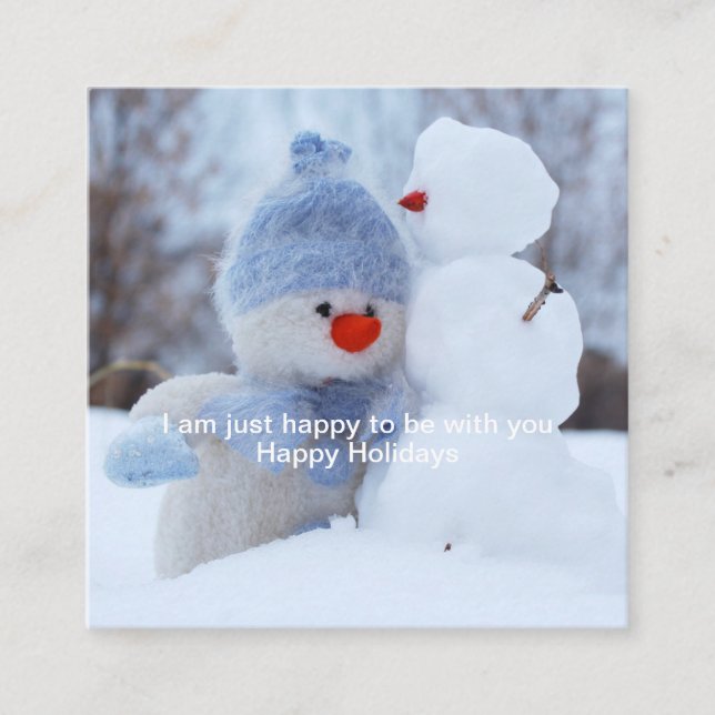 Tarjeta De Visita Cuadrada Feliz contigo (Anverso)