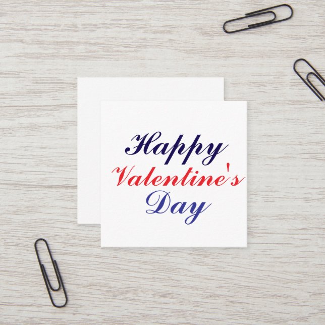 Tarjeta De Visita Cuadrada Feliz Día de San Valentín (Anverso/Reverso In Situ)