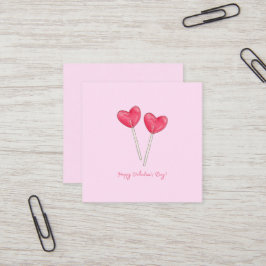 Tarjeta De Visita Cuadrada Feliz día de San Valentín Corazón de caramelo dulc