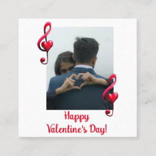 Tarjeta De Visita Cuadrada Feliz Día de San Valentín Música de Amor