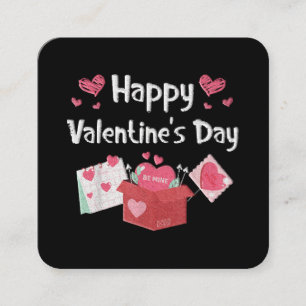Tarjeta De Visita Cuadrada Feliz día de San Valentín Sé Mío Corazones Lindos