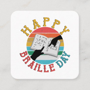 Tarjeta De Visita Cuadrada Feliz Día del Braille
