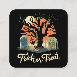 Tarjeta De Visita Cuadrada Feliz Halloween de tu divertido cementerio!