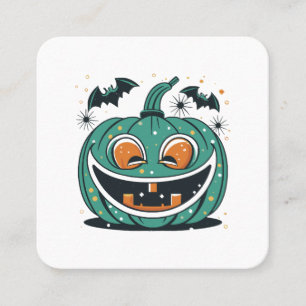 Tarjeta De Visita Cuadrada ¡Feliz Halloween! ¡Talla una Calabaza!