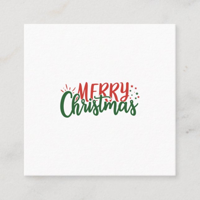 Tarjeta De Visita Cuadrada Feliz Navidad (Anverso)