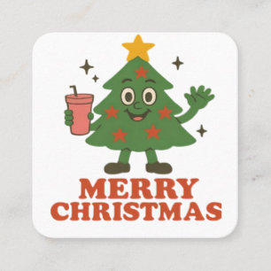 Tarjeta De Visita Cuadrada Feliz Navidad 