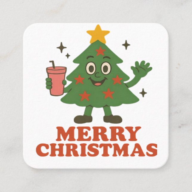 Tarjeta De Visita Cuadrada Feliz Navidad  (Anverso)