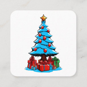 Tarjeta De Visita Cuadrada Feliz Navidad 3D