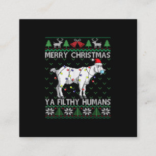 Tarjeta De Visita Cuadrada Feliz Navidad Filthy Humanos Navidades feos de cab