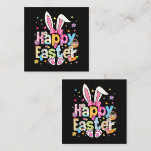 Tarjeta De Visita Cuadrada Feliz Pascua 2026 Conejito Lindo Conejo