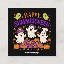 Tarjeta De Visita Cuadrada Feliz verano entre Halloween Fantasma de verano