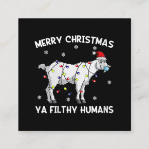 Tarjeta De Visita Cuadrada Femeninas Feliz Navidad Cabra Face Mask Goat Santa
