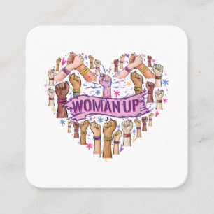 Tarjeta De Visita Cuadrada Feminismo Fuerte empoderamiento feminista Feminis