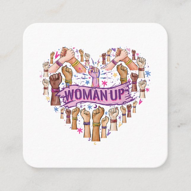 Tarjeta De Visita Cuadrada Feminismo Fuerte empoderamiento feminista Feminis (Anverso)
