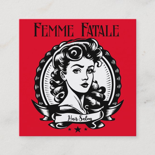 Tarjeta De Visita Cuadrada Femme Fatale Personalize (Anverso)