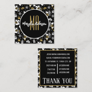 Tarjeta De Visita Cuadrada FESTIVAL DE navidades GIFTS PERSONALIZADO MONOGRAM