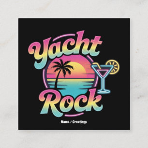 Tarjeta De Visita Cuadrada Fiesta de Barco de Yacht Rock Descolorido – Sonido