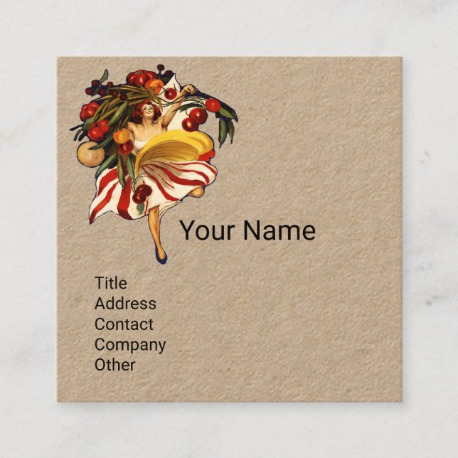 Tarjeta De Visita Cuadrada Fiesta DE ESPAGUETTI COCINA ITALIANA TOMATOES Kraf (Anverso)