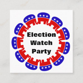 Tarjeta De Visita Cuadrada Fiesta de Observador Electoral Republicano