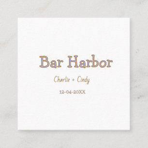 Tarjeta De Visita Cuadrada fiesta de soltera en Bar Harbor regalo de dama de