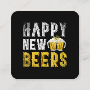 Tarjeta De Visita Cuadrada Fiesta Feliz de Cerveza de Año Nuevo