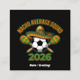 Tarjeta De Visita Cuadrada Fiesta Futbolera Sombrero de la Pandilla Nacho Pro